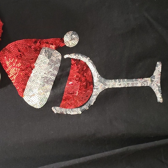 Philosophy Republic Clothing NWT Sequined Wine Glass Sweatshirt with Soc… - Picture 2 of 7